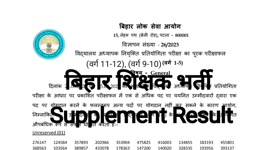 BPSC Supplementary Result